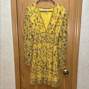 Max Studio Yellow Floral Mini Dress